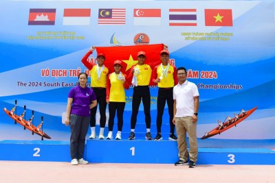 Quảng Nam giành 11 huy chương tại Giải đua thuyền Rowing và Canoeing Đông Nam Á năm 2024