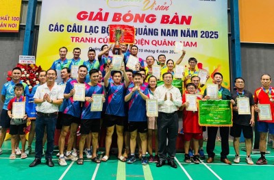 Câu lạc bộ Tam Hiệp giành giải nhất Giải bóng bàn câu lạc bộ tỉnh Quảng Nam